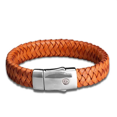Embrace Remembrance Leather Bracelet - Natural Grace