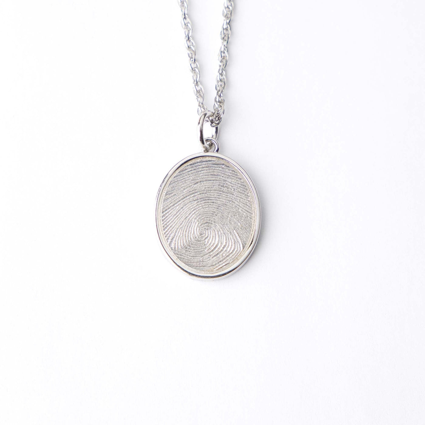 Oval Fingerprint Pendant - Weddle