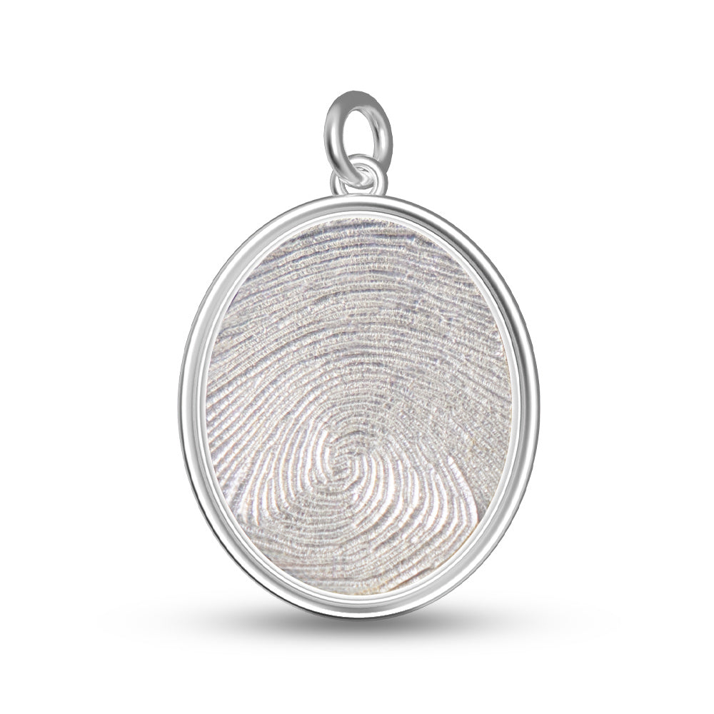 Oval Fingerprint Pendant - Birdsong